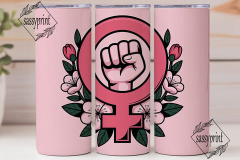 Feminist Power Tumbler Wrap Sublimation sassyprint 
