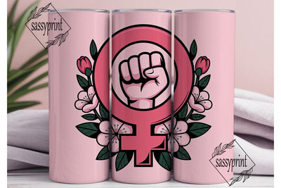 Feminist Power Tumbler Wrap Sublimation sassyprint 