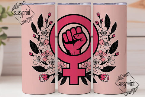 Feminist Power Tumbler Wrap Sublimation sassyprint 