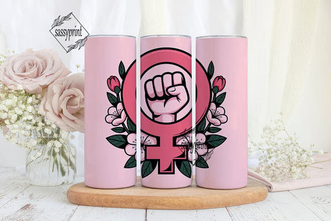 Feminist Power Tumbler Wrap Sublimation sassyprint 