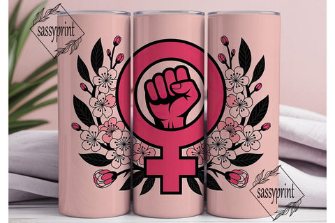 Feminist Power Tumbler Wrap Sublimation sassyprint 