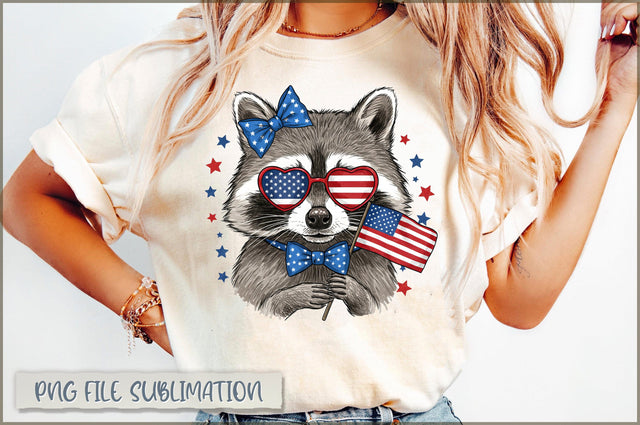 Feral 4th of July Raccoon PNG Sublimation Shetara Begum 