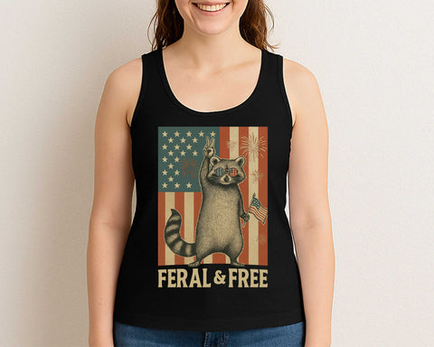 Feral and Free Raccoon 4th of July SVG Patriotic Animal USA Flag Clipart SVG BillahCrafts 