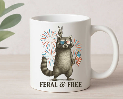 Feral and Free Raccoon 4th of July SVG Patriotic Animal USA Flag SVG BillahCrafts 