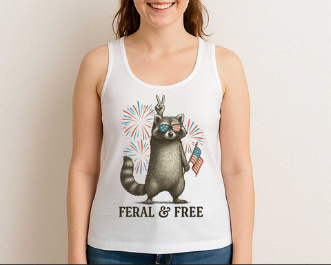 Feral and Free Raccoon 4th of July SVG Patriotic Animal USA Flag SVG BillahCrafts 