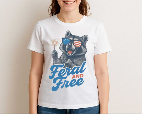 Feral and Free Raccoon 4th of July SVG Patriotic Funny USA Clipart SVG BillahCrafts 