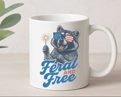Feral and Free Raccoon 4th of July SVG Patriotic Funny USA Clipart SVG BillahCrafts 