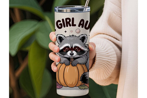 Feral Girl Autumn Tumbler Wrap Sublimation DesignSVG 