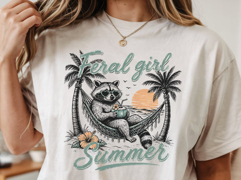 Feral girl summer Png, Summer shirt design, Summer Graphic Png SVG DesignDestine 