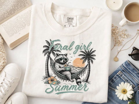 Feral girl summer Png, Summer shirt design, Summer Graphic Png SVG DesignDestine 