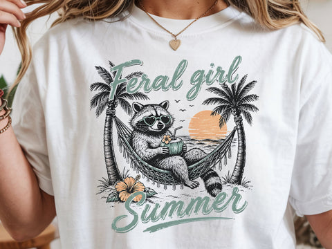 Feral girl summer Png, Summer shirt design, Summer Graphic Png SVG DesignDestine 