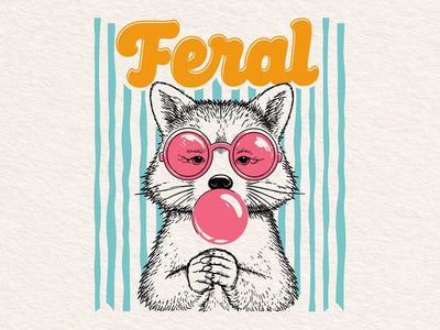 Feral Girl Summer Svg, Preppy Summer Shirt Design, Cute Raccoon Bubble Gum Graphic Funny Girly Beach Gift Svg SVG DesignDestine 
