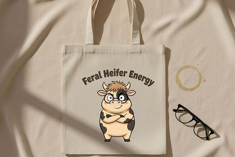 Feral Heifer Energy Png, Funny Cow Png, Sassy Cow Clipart, Cute Farm Animal Png, Sarcastic Cow Design, Sublimation Graphic SVG TiffsCraftyCreations 
