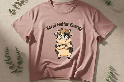 Feral Heifer Energy Png, Funny Cow Png, Sassy Cow Clipart, Cute Farm Animal Png, Sarcastic Cow Design, Sublimation Graphic SVG TiffsCraftyCreations 
