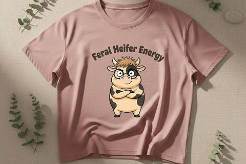 Feral Heifer Energy Png, Funny Cow Png, Sassy Cow Clipart, Cute Farm Animal Png, Sarcastic Cow Design, Sublimation Graphic SVG TiffsCraftyCreations 