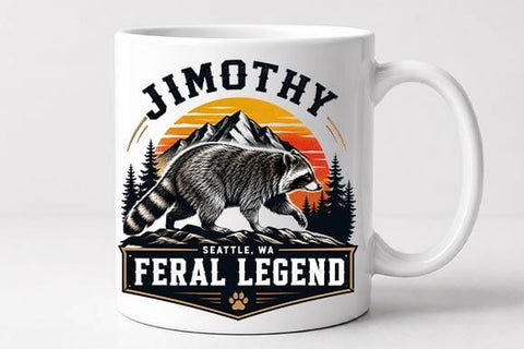 Feral Legend Jimothy Raccoon PNG Wildlife Sublimation Design SVG BillahCrafts 