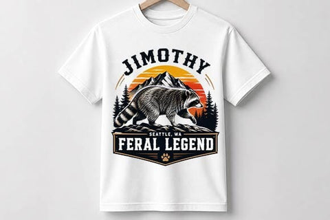 Feral Legend Jimothy Raccoon PNG Wildlife Sublimation Design SVG BillahCrafts 