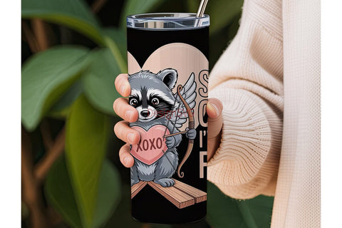 Feral Raccoon Valentine 20oz Tumbler Sublimation DesignSVG 