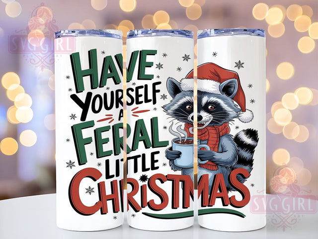 Feral Santa, Christmas Santa, Tumbler Wrap, 20 oz Tumbler, PNG Sublimation, Wild Santa, Holiday Humor, Christmas Wrap Sublimation SvggirlplusArt 