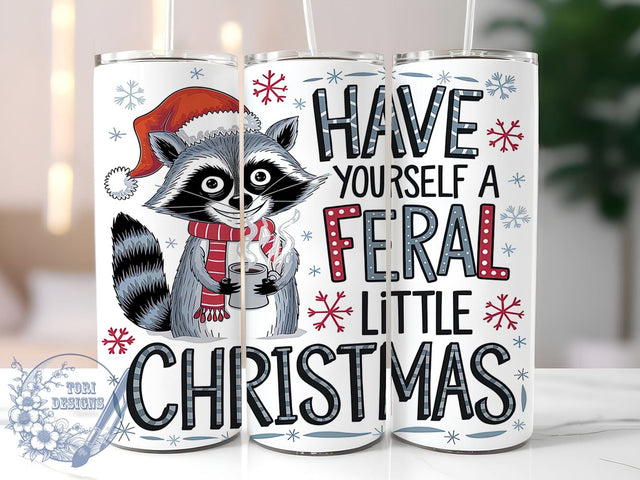Feral Santa, Christmas Tumbler, Santa Claus Design, Sublimation PNG, 20 oz Tumbler, Holiday Drinkware, Whimsical Santa, Festive Design Sublimation ToriDesigns 