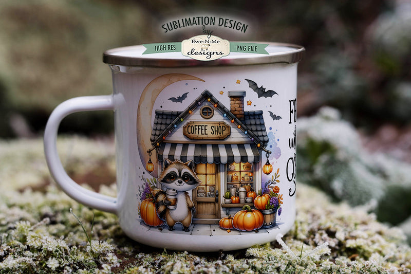 Feral Without Coffee | Cute Raccoon Halloween 11 & 15 oz Mug Sublimation Ewe-N-Me Designs 