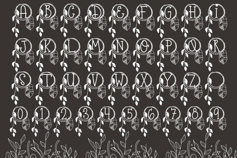 Fern Boho Monogram Font Dm Letter Studio 