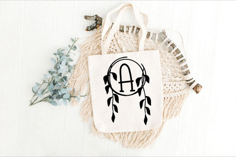 Fern Circle Boho Monogram Font Dm Letter Studio 