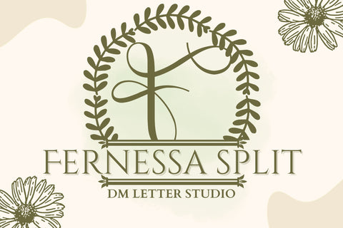 Fernessa Split Monogram Font Dm Letter Studio 
