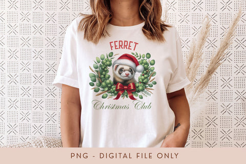 Ferret Christmas Club PNG Sublimation BijouBay 