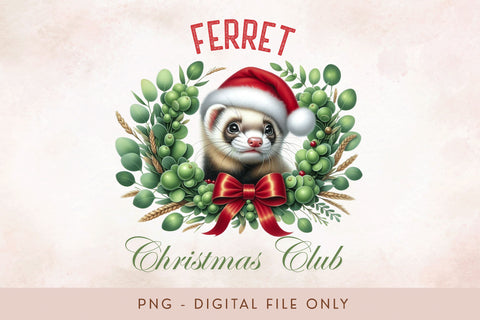 Ferret Christmas Club PNG Sublimation BijouBay 