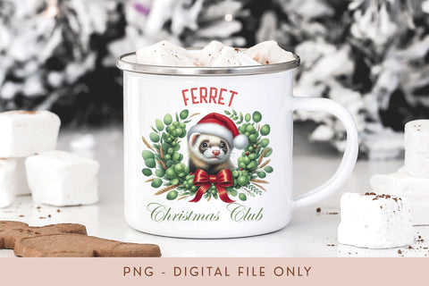 Ferret Christmas Club PNG Sublimation BijouBay 