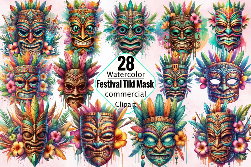 Festival Tiki Mask Sublimation Bundle Sublimation SVGArt 