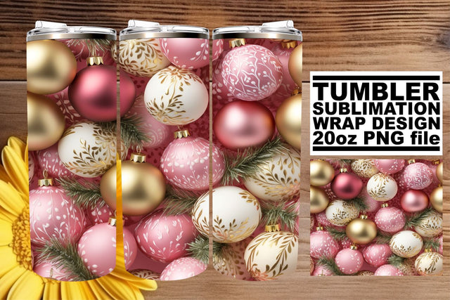 Festive 3D Christmas Pattern Tumbler - Winter Holiday 20oz Sublimation afrosvg 