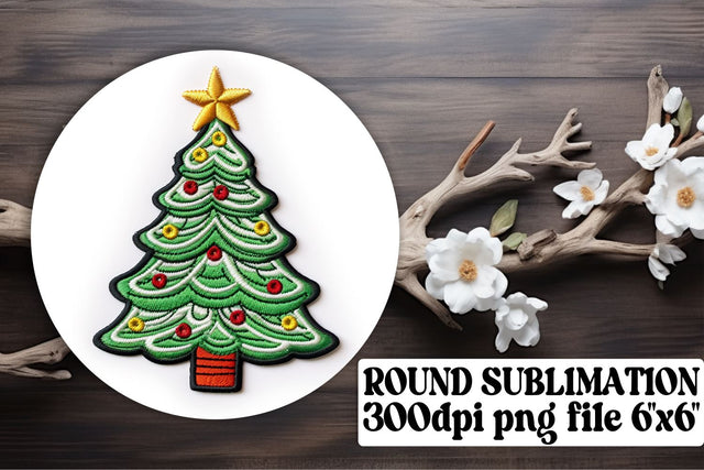 Festive 3D Embroidered Christmas Ornament Sublimation Art Sublimation afrosvg 