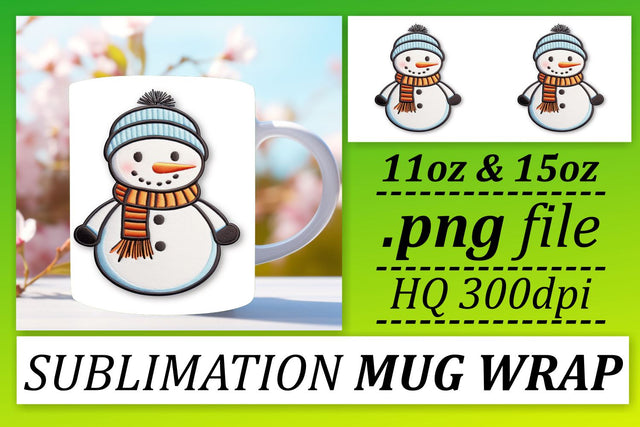 Festive 3D Embroidery Delights: Christmas Mug Sublimation afrosvg 