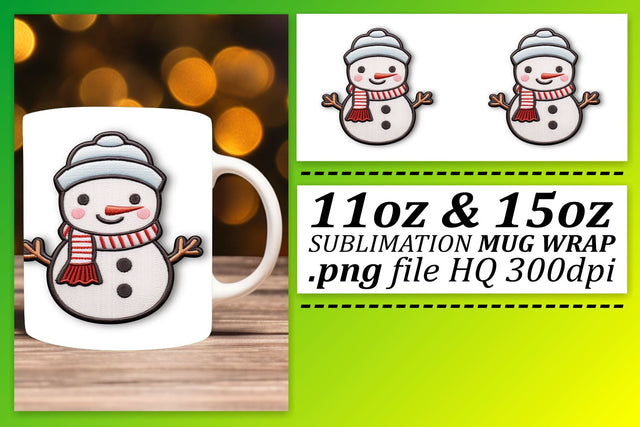 Festive 3D Embroidery for Holiday Mugs Sublimation afrosvg 