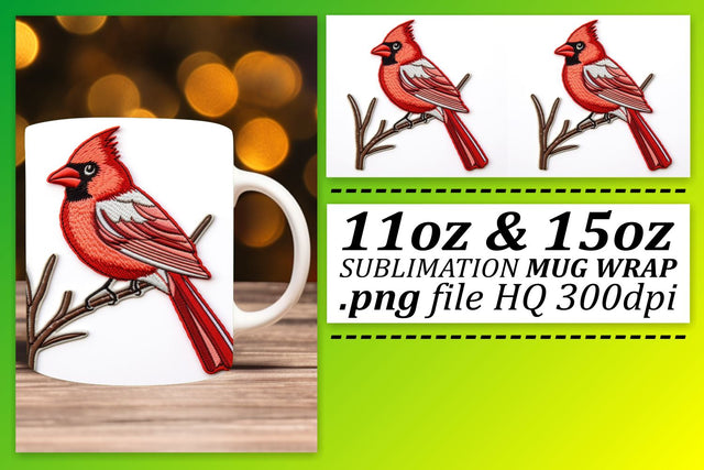 Festive 3D Embroidery Mug Wrap: Sublimation Sublimation afrosvg 