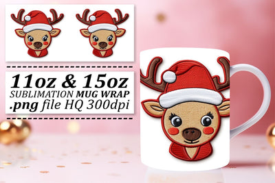 Festive 3D Magic: Christmas Mug Sublimation Sublimation afrosvg 