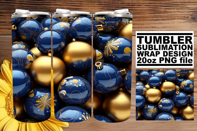 Festive 3D Ornaments Tumbler - Holiday Winter 20oz Sublimation afrosvg 