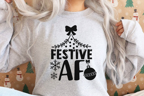 Festive Af| Sarcastic Christmas SVG Cutting Files. SVG CosmosFineArt 