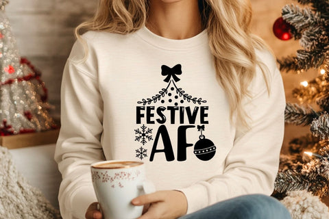 Festive Af| Sarcastic Christmas SVG Cutting Files. SVG CosmosFineArt 