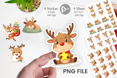 Festive Baby Rudolf Sticker Sublimation artnoy 
