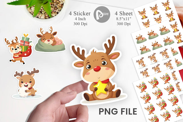 Festive Baby Rudolf Sticker Sublimation artnoy 