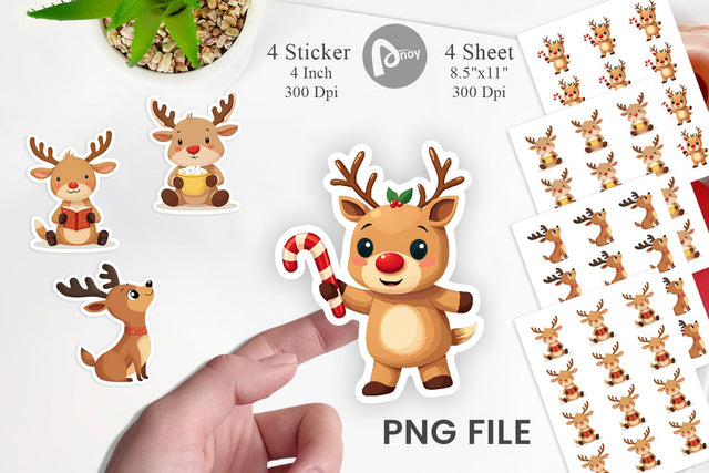 Festive Baby Rudolf Sticker Sublimation artnoy 
