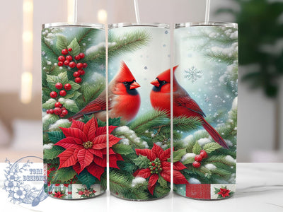 Festive Christmas Bird Tumbler, Holiday Bird Design, Festive Bird Art, Winter Bird Graphic, Cute Christmas Animal, 20oz Tumbler, Sublimation Design Sublimation ToriDesigns 