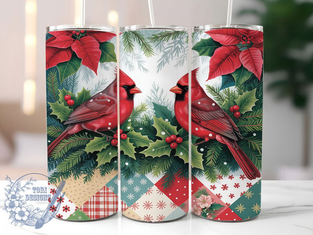Festive Christmas Bird Tumbler, Holiday Bird Design, Festive Bird Art, Winter Bird Graphic, Cute Christmas Animal, 20oz Tumbler, Sublimation Design Sublimation ToriDesigns 