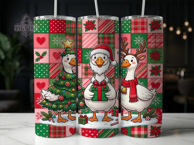 Festive Christmas Geese 20oz Tumbler, Festive Geese, Christmas Geese, Geese Tumbler, Festive Geese PNG, Christmas Geese PNG, Geese Tumbler PNG, 20oz Tumbler Wrap Sublimation SvggirlplusArt 