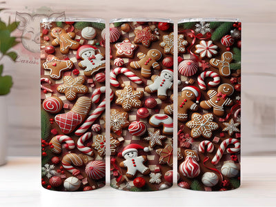 Festive Christmas Gingerbread Tumbler, Gingerbread Tumbler Art, Holiday Cookie Theme, 20Oz Wrap Design, Gingerbread Sublimation, Festive Christmas Pattern, Cute Holiday Cookie Sublimation Lara' s Designs 