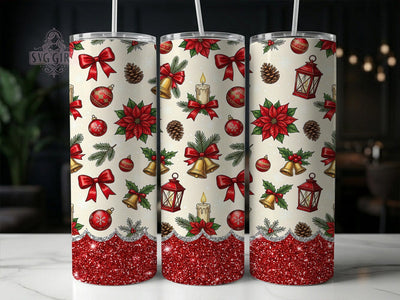 Festive Christmas Glitter 20oz Tumbler, Festive Christmas Glitter, Christmas Glitter, Glitter Tumbler, 20oz Tumbler, Christmas Tumbler, Holiday Glitter, Tumbler Wrap Sublimation SvggirlplusArt 