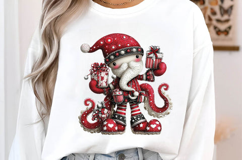 Festive Christmas Gnome Holding Presents PNG Sublimation SVGArt 